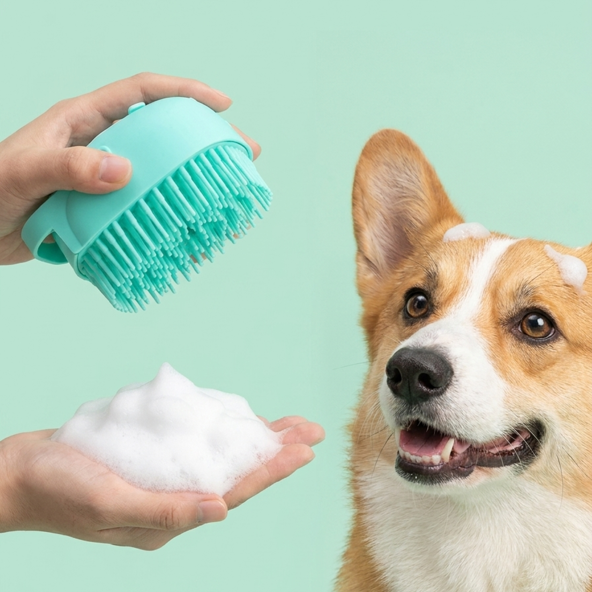 Bath Shampoo Massage Pet Brush