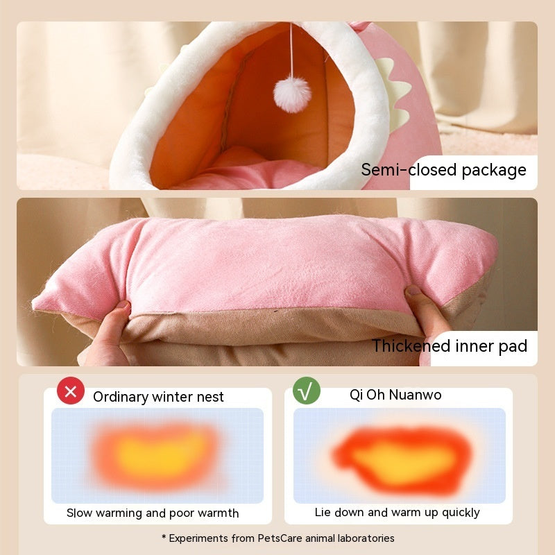 Cat Nest Semi-enclosed Winter Warm Pet Cat Nest Kittens