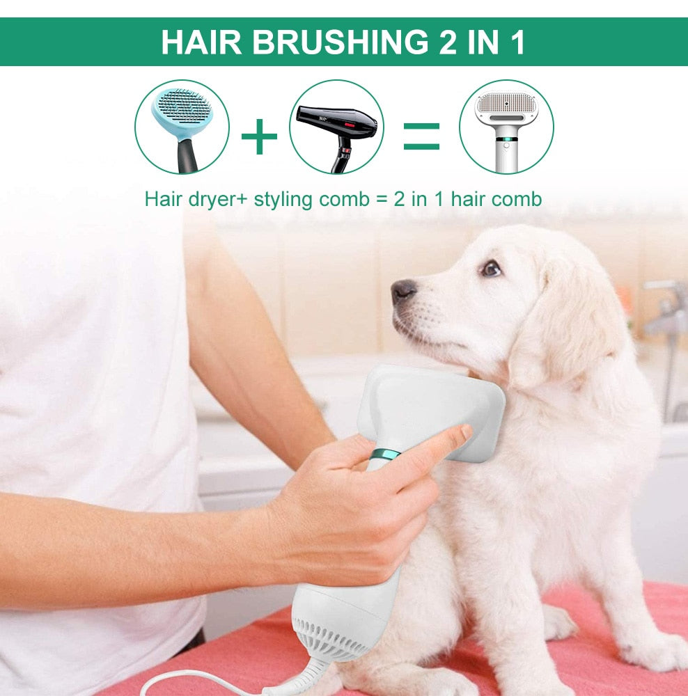 Dog Hair Dryer Pet Dryer Portable 2 in 1 Pet Grooming Hair Dryer And Comb Brush For Small and Medium Dogs and Cats new